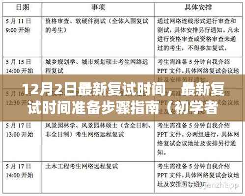 12月2日复试时间指南，准备步骤全解析，适用于初学者与进阶用户