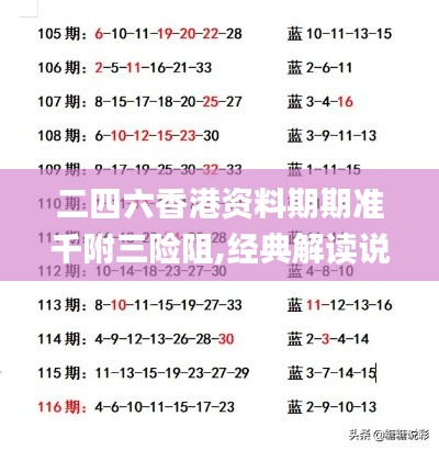 二四六香港资料期期准千附三险阻,经典解读说明_8DM27.111