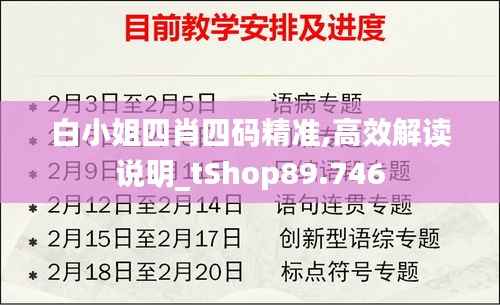 白小姐四肖四码精准,高效解读说明_tShop89.746