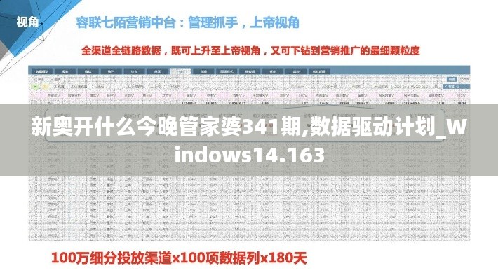 新奥开什么今晚管家婆341期,数据驱动计划_Windows14.163