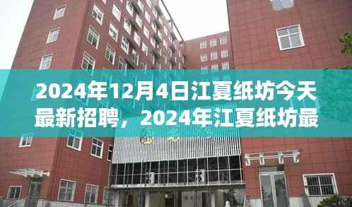 江夏纸坊最新招聘动态及职业机会探索（2024年）