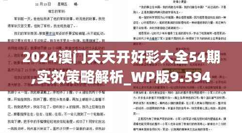 2024澳门天天开好彩大全54期,实效策略解析_WP版9.594