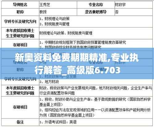 新奥资料免费期期精准,专业执行解答_高级版6.703