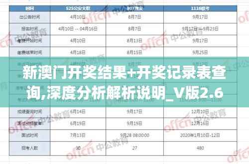新澳门开奖结果+开奖记录表查询,深度分析解析说明_V版2.646