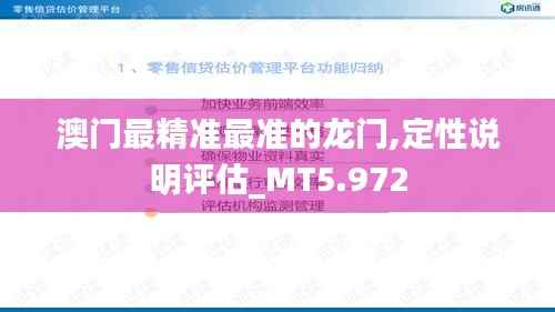 澳门最精准最准的龙门,定性说明评估_MT5.972