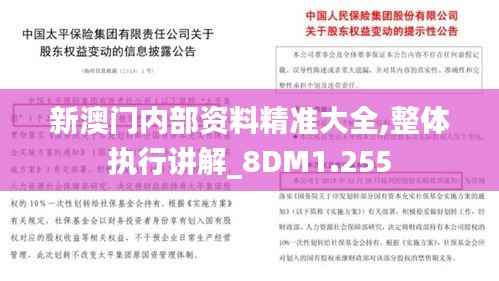 新澳门内部资料精准大全,整体执行讲解_8DM1.255