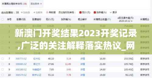 新澳门开奖结果2023开奖记录,广泛的关注解释落实热议_网页版6.862