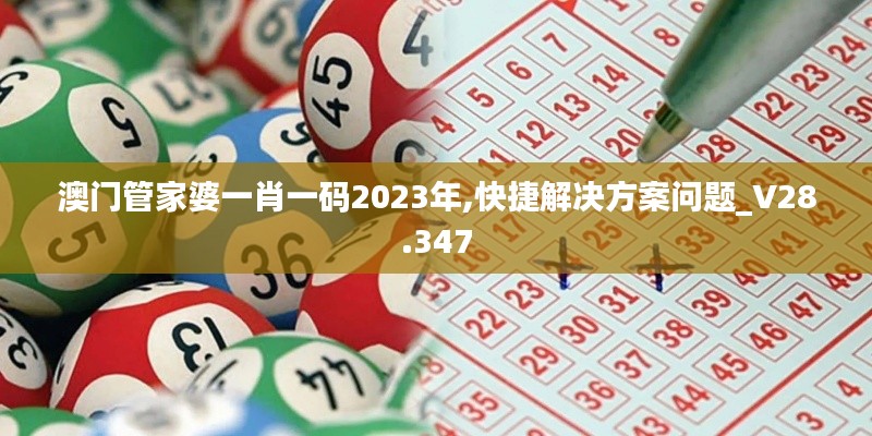 澳门管家婆一肖一码2023年,快捷解决方案问题_V28.347