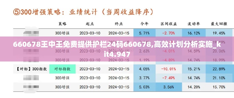 660678王中王免费提供护栏24码660678,高效计划分析实施_kit4.947