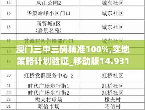 澳门三中三码精准100%,实地策略计划验证_移动版14.931