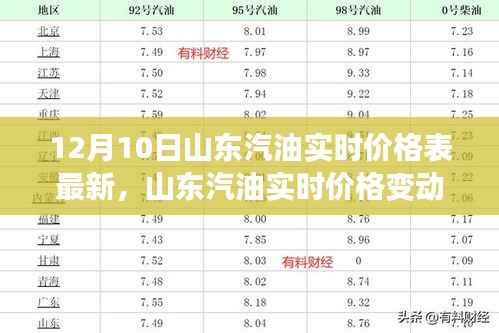 山东汽油实时价格变动背后的多维度考量及最新价格表发布(12月10日)