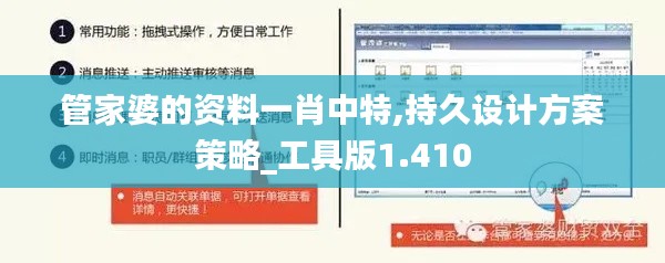 管家婆的资料一肖中特,持久设计方案策略_工具版1.410
