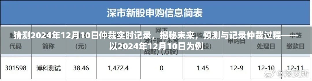 揭秘预测,2024年仲裁过程实录与未来趋势展望——以仲裁实时记录为例(日期,XXXX年XX月XX日)