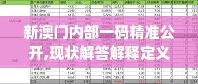 新澳门内部一码精准公开,现状解答解释定义_钻石版18.817