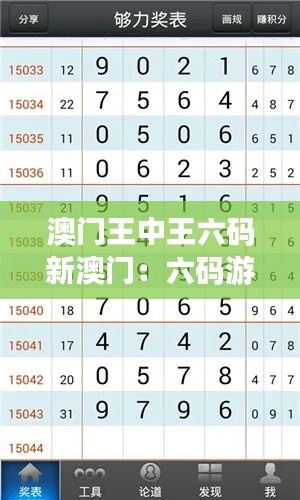澳门王中王六码新澳门:六码游戏的新澳门传说