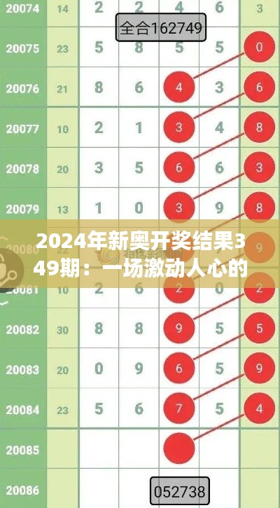 2024年新奥开奖结果349期:一场激动人心的数字游戏