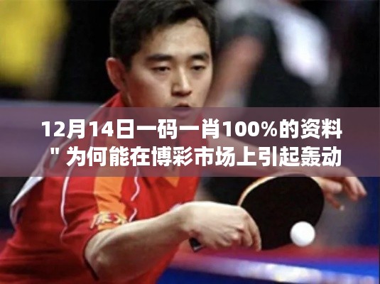 12月14日一码一肖100%的资料"为何能在博彩市场上引起轰动