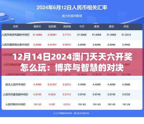 12月14日2024澳门天天六开奖怎么玩：博弈与智慧的对决