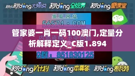 管家婆一肖一码100澳门,定量分析解释定义_C版1.894