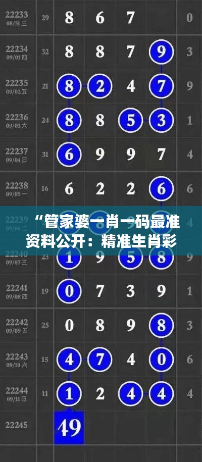 “管家婆一肖一码最准资料公开:精准生肖彩票预测指引”