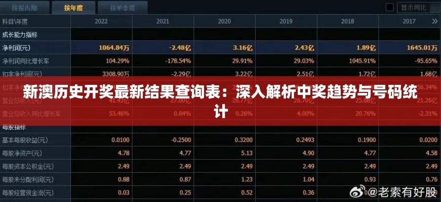 新澳历史开奖最新结果查询表:深入解析中奖趋势与号码统计