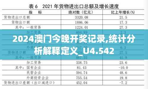 2024澳门今晚开奖记录,统计分析解释定义_U4.542