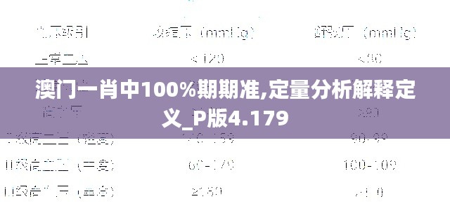 澳门一肖中100%期期准,定量分析解释定义_P版4.179