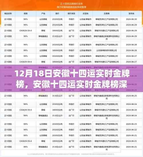 安徽十四运金牌榜深度解析，特性、体验、对比与前景展望，实时榜单评测报告