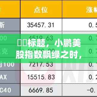 小鹏美股指数飘绿之际的绿色心灵之旅