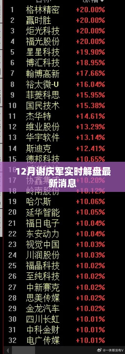 谢庆军12月股市解盘最新动态