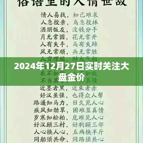 2024年12月27日金价大盘走势实时关注