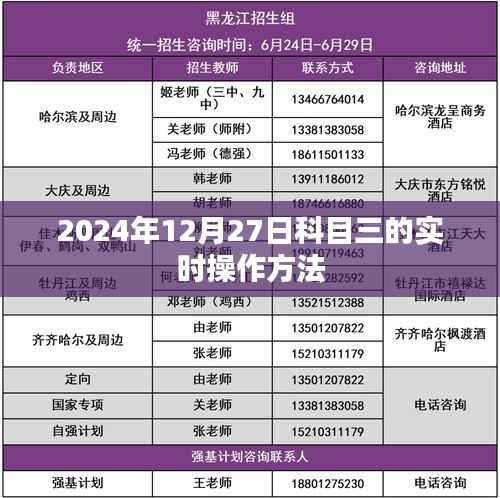 关于科目三的实时操作方法(2024年12月27日)
