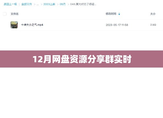 网盘资源分享群实时更新,12月精彩内容一网打尽!
