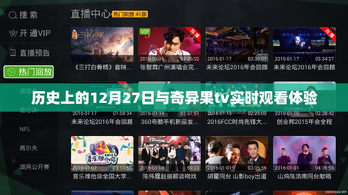 历史上的大事件与奇异果TV观看体验分享