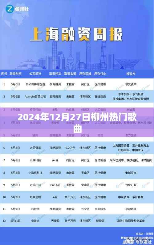 柳州热门歌曲榜单(2024年12月27日)