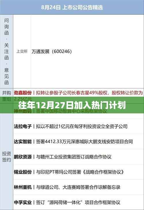 年终热门计划启动,揭秘往年12月27日的秘密