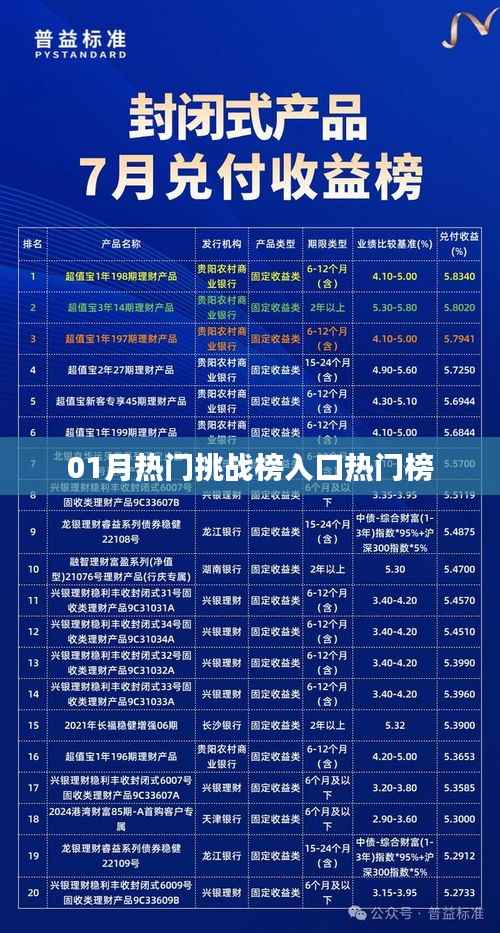 01月热门挑战榜入口,热门榜单全解析