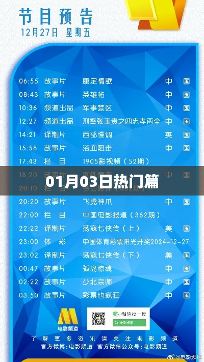 01月03日热点速递,最新热门资讯一网打尽