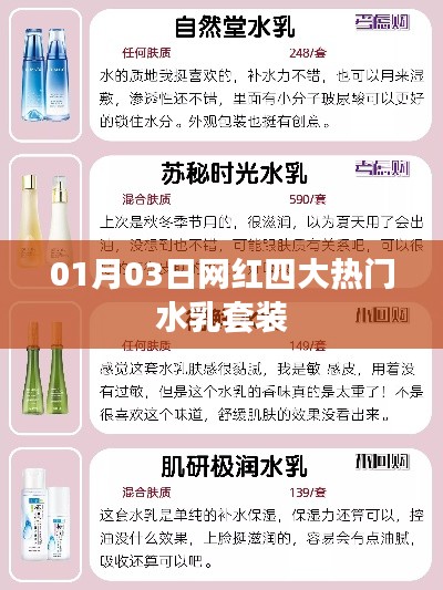 热门水乳套装,网红四大品牌盘点