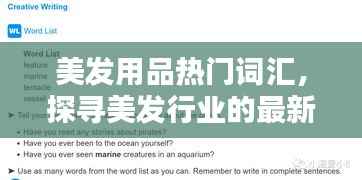 美发用品热门词汇揭秘,最新趋势与潮流动态(XXXX年美发资讯)