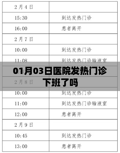 01月03日医院发热门诊的工作状态,是否下班?